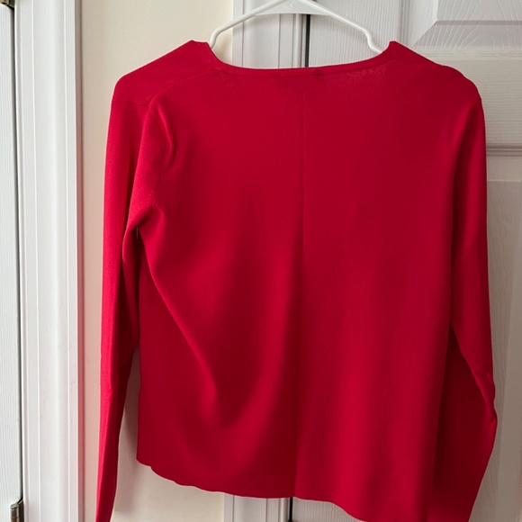 QUEST CE QUE C’EST Red Cardigan w Buttons, Size Large - Picture 2 of 4